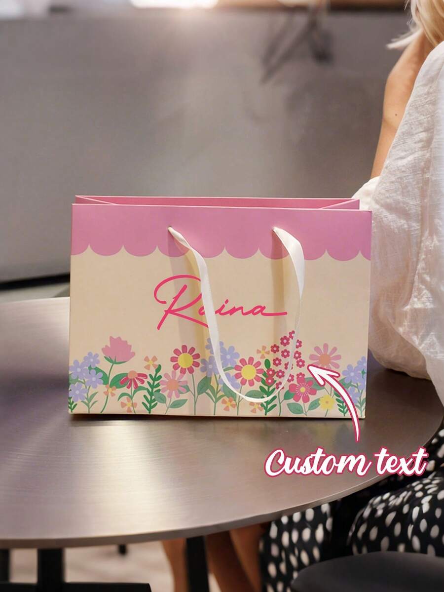 客製化禮品袋,個性化姓名禮品袋,生日禮品袋,婚禮禮品袋,伴娘禮品袋,個性化禮物,婚禮派對小禮品,禮品盒替代方案,適用於派對、禮物、日常使用、購物、旅行 - 彩色 - 查看 1