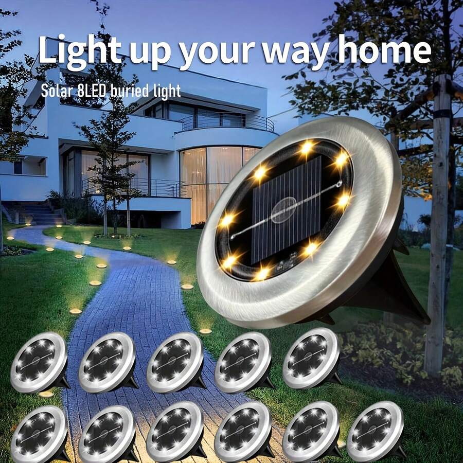 1/4/8 Stücke Solarbetriebene Wegbeleuchtung, LED-Leuchten, Außenbeleuchtung für Gehwege, Terrassen, Patios und Treppen, Außenbeleuchtung | Moderne Wegbeleuchtung, Solarleuchten, Außendekoration, Gartenpavillon Außen, Außendekoration, Raumdekoration, Gartendekoration Außen 600mAh