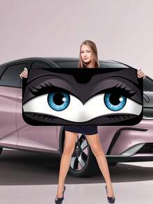 YAIUZGOO Cute Cartoon Big Eye Sun Shade - Car Windshield Sun Shade, Suitable For SUV And Sedan - Summer Sun Protection Heat Insulation Car Interior Accessory, Roll-Up Polyester Front Windshield Cover, Foldable, Convenient Storage, Car Accessory - C - View 7