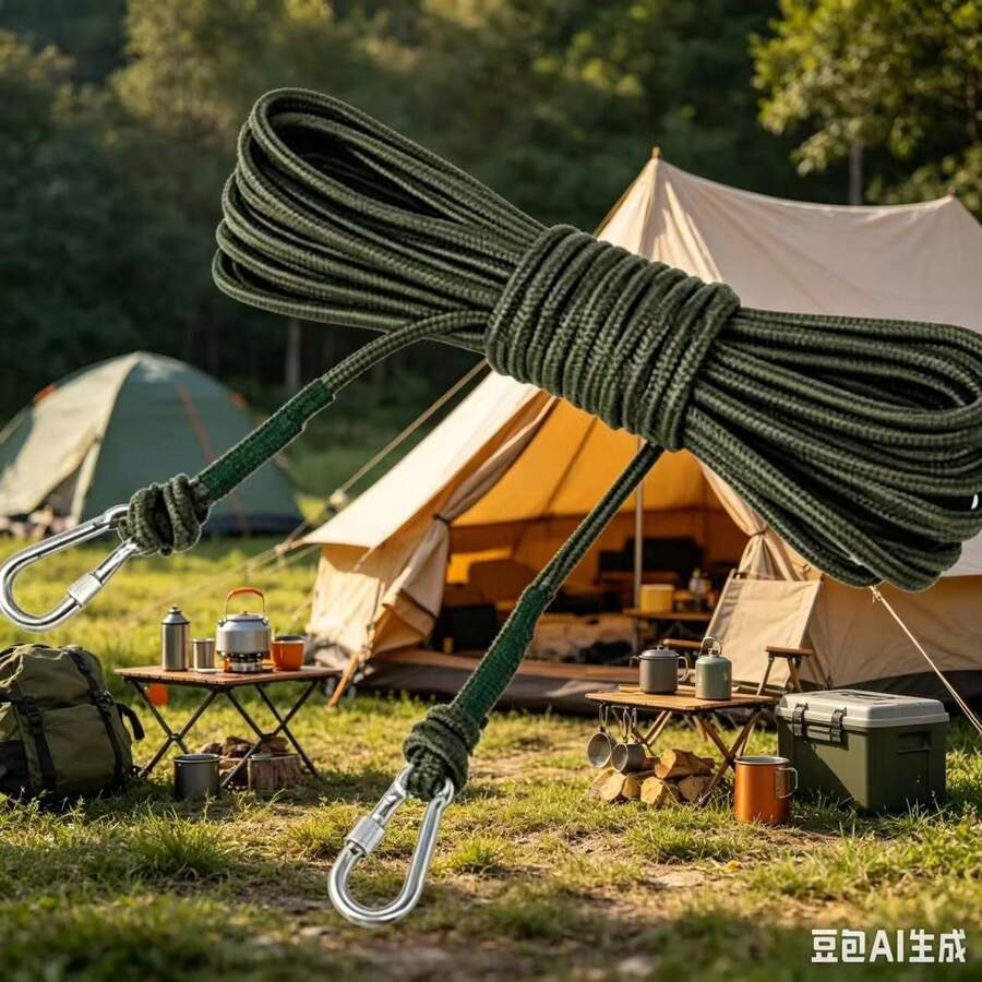Nylon Steel Wire Core Binding Rope, Clothesline, Drying Rope, Outdoor Wind Resistant Non-Slip - Multicolor - View 1