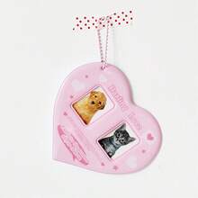 1pc Heart-Shaped Double-Grid Large Head Ins Minimalist Decorative Creative Bag Charm Pendant Gift For Best Friend, Boyfriend, Girlfriend, Sweet Cool Style, Lightweight Compact Portable Suitable For Campus, Commute And Outdoor Use - Multicolor - View 5