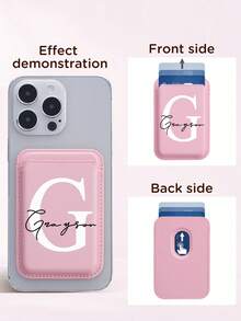Ayotu 客製化姓名磁吸式卡夾，相容 iPhone 17 Pro Max/16/14/13/12/11，卡夾手機殼，信用卡夾，可存放信用卡、交通卡、身分證，適合送給朋友、同學、同事、摯友、家人的禮物 - 彩色 - 查看 5