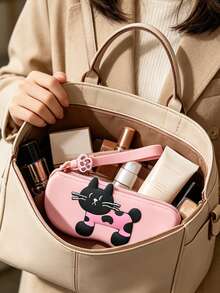 Silicone Zipper Eyeglass Case, Eyeglass Storage Bag, Cartoon Cat Letter Star Soft Silicone Patch Decoration, Waterproof Shockproof Dustproof Protection, With Lanyard Portable Eyeglass Bag, Suitable For Sunglasses, Nearsighted Glasses, Reading Glasses, Travel Outdoor Daily Storage Organizer Box, Graduation Season Back To School Season Gift, Holiday Gift, Suitable For Daughter, Girlfriend, Wife, Student Women - Multicolor - View 5
