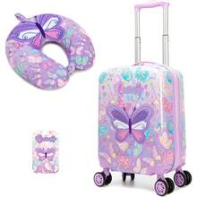 2pcs Girls Luggage Set, With Luggage Tag, 16 Inch Hard Shell Suitcase, Spinner Wheels, Girls Carry-On Travel Trolley Bag - Luggage Set 2 - View 13