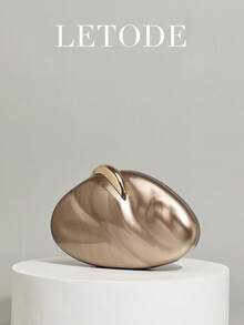 Unique Asymmetrical Shape Marble Pattern Women's Acrylic Clutch Bag Evening Wedding Handbag Acrylic Shell Box Bag Party Ball Spring Summer - Bronze - View 5