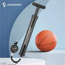 Handheld High Pressure Multi-Functional Portable Air Pump With Pressure Gauge & Ball Needles, Inflator For Basketball Football Volleyball Bike Tires - Air Pump + Hose + Ball Needle - View 4