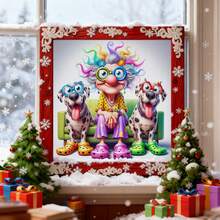 1 Set 46*46cm/18.11*18.11inch Kit Punto Croce Nonna e Cane (Semi-Finito), Materiale per Ricamo Fai-da-Te, Pittura Decorativa Punto Croce 11CT, Regalo Creativo Fatto a Mano. Set Completo Decorazione Casa Punto Croce Stampato, Adatto per Decorazione Casa Arte del Ricamo. Cornice Non Inclusa - Nonna e cane - Visualizzare 5