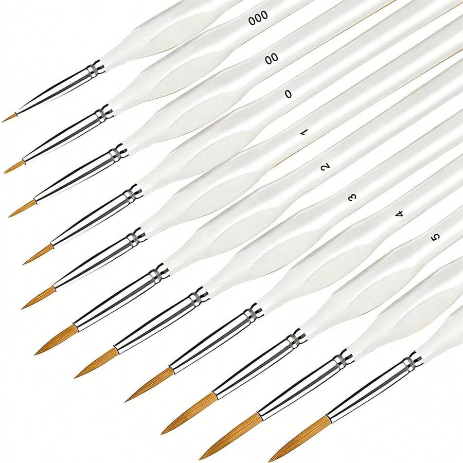 6/11pcs Precision Paint Brush Set - Fine Tip, Micro And Detail Brushes, Suitable For Models, Face Painting And Art Supplies, Back To School, Stationery(Some Brushes May Have Printing, Which Is An Unavoidable Craft Process And Does Not Affect The Use Of The Brushes)