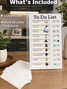 12/1pc Daily Planner Board, Sliding Task Tracker For Daily Routine Management, Responsibility Chore Chart With Sliding Knobs, Portable Daily Checklist For Home, Office And Travel, Visual Schedule Board For ADHD And Autism Support, "Complete One, Slide One" Task Tracker To Improve Productivity, Back To School Supplies, 2025/2026 Planner, Classroom Teacher Supplies, Desk Decor, School, Stationery, Back To School Essentials - Multiple Styles - View 5