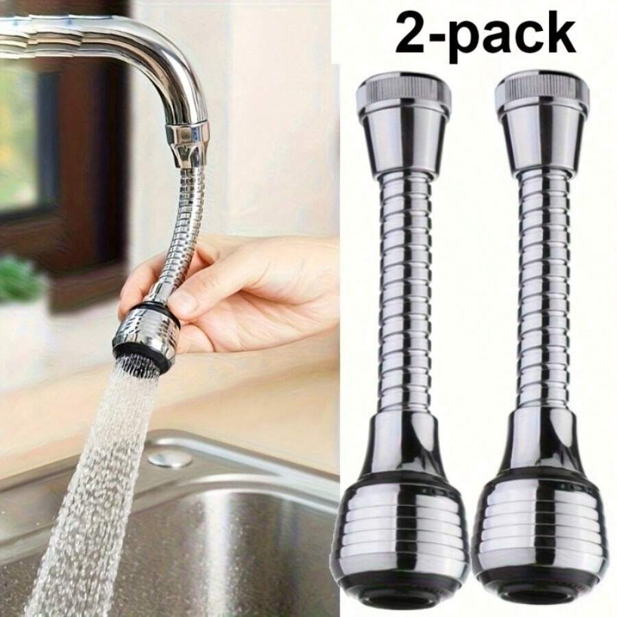 2pcs/1pc 360° Rotatable Faucet Extender - High Pressure, 2 Adjustable Modes (Soft Shower And Powerful Spray), Water-Saving Anti-Splash Design, Suitable For Kitchen And Bathroom Sinks, Tool-Free Installation, Universal Fit