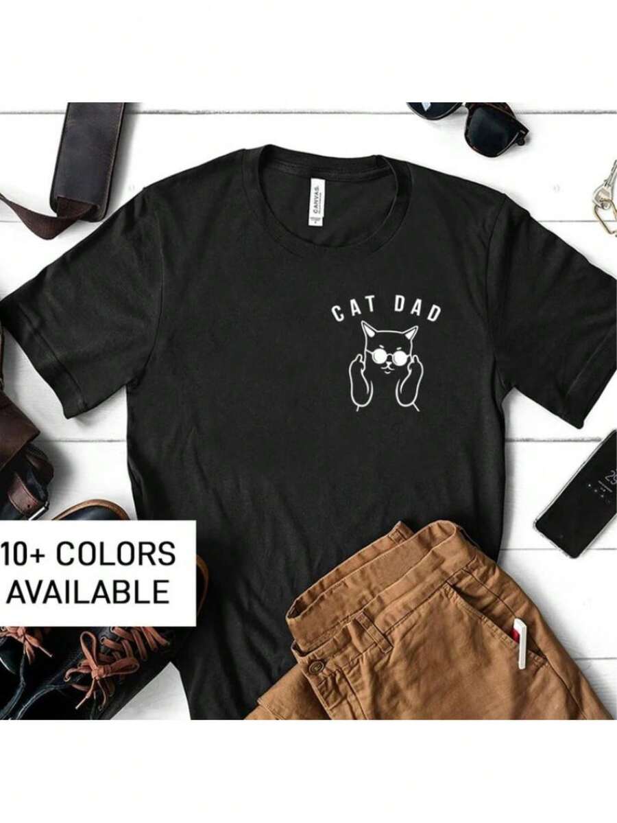 Love You Gift,Cat Dad T-Shirt, Cat Lover Shirt, Funny Cat Tee, Cat Father, Cat Dad, Cat Daddy Shirt, animal Lover Gift, Gift from the Cat, Cat Dad Gift - nero - Visualizzare 1