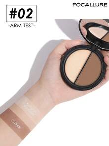 FOCALLURE Palet Makeup 2-in-1 Highlighter & Contour 8g, Contour Matte Halus Tahan Lama, Ditambahkan Pengikat Premium Ramah Kulit, Proses Pelapisan Merata, Dapat Dibangun untuk Warna Alami, Efek Contouring Tahan Lama, Membentuk dan Mencerahkan dalam Satu Palet - #02 Kilauan Alami & Kopi - View 2