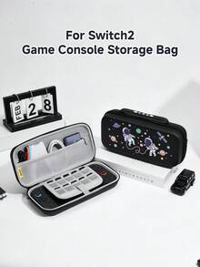 1pc Astronaut Illustration Pattern Switch2 (2025)/Switch NS/Switch OLED Compatible Game Console Accessory Set, Game Console Protective Case/Storage Bag, TPU Soft Shell/Hard Shell Removable Stand, Beautiful And Practical, Portable Stand, Portable Travel, Anti-Drop Anti-Scratch, Anti-Fouling, Fashionable Romantic Gift - View 7