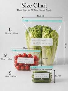 1/10/15/20/45pcs Reusable Airtight Food Storage Bags, Kitchen Accessories, Thickened PE Zipper Freezer Bags, Microwave Friendly Blue Transparent Fresh Keeping Storage Bags For Kitchen Storage Organizer, Snacks, Fruits & Vegetables - Multicolor 2 - View 10