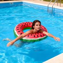 Adult Inflatable Swim Ring, Fruit Print Pool Float, Watermelon/Lemon/Lime/Orange/Kiwi/Dragon Fruit PVC Floating Ring - Watermelon Rings - View 6