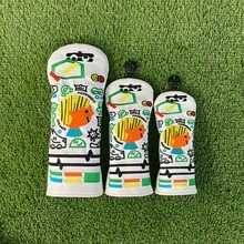 Cartoon Graffiti Golf Club Headcover, Personalized Versatile Niche Hand-Drawn Creative Design Golf Accessory - White - View 3