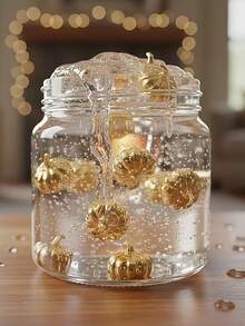 20 pièces/1 pièce Ornements décoratifs en forme de citrouille dorée factice, convient pour les arrangements floraux, l'emballage de cadeaux et le DIY fait main, parfait pour la fête d'Halloween, le mariage, l'anniversaire, l'événement à thème, la fête vintage, la douche nuptiale et d'autres occasions - Taille unique - Voir 7