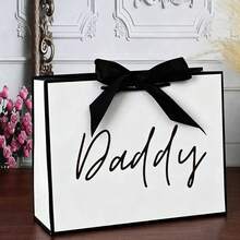 1pc Minimalist Dad Gift Bag, Unique Dad Gift Shopping Tote Bag, Lightweight Foldable Gift Packaging Bag, Father's Day Gift Bag, Ideal Gift For Birthday, Christmas And Other Thank You Occasions - Style 1 - View 1