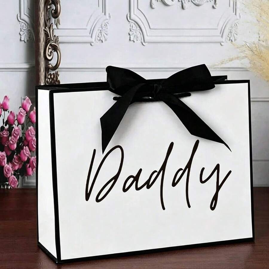 1pc Minimalist Dad Gift Bag, Unique Dad Gift Shopping Tote Bag, Lightweight Foldable Gift Packaging Bag, Father's Day Gift Bag, Ideal Gift For Birthday, Christmas And Other Thank You Occasions - Style 1 - View 1