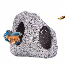 Tempat Persembunyian Gua Batu Akuarium Resin, Dekorasi Akuarium Dua Lubang, Tempat Berlindung untuk Berkembang Biak dan Bersembunyi bagi Ikan Cupang, Ikan Kecil, dan Udang - Akuarium Bahagia - View 8