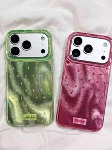 1個 Ins 星空 IMD 全包覆防震 TPU 手機殼，適用於 Apple 11 Pro Max/12 Pro Max/13 Pro Max/14 Pro Max/15 Pro Max/16 Pro Max/17 Pro Max - 玫紅色 - 查看 4