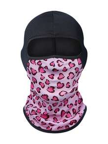 Fabulous Be Xtreme Casco de ciclismo con estampado de leopardo y patrón de corazón dulce y fresco, máscara facial de seda de hielo transpirable con protección solar, cubierta de cara y cuello a prueba de viento para motocicleta y actividades al aire libre - Multicolor - Ver 13