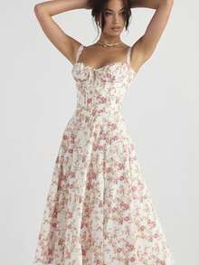 Strappy Dress With French Slit For Summer Vacation 2026 - 粉色 - 查看 6