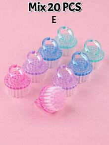 2/4/10 buah Sikat Pembersih Kuku Bentuk Cincin, Sikat Debu Lembut untuk Membersihkan Kuku Jari Tangan dan Kaki, Alat Pembersih Kuku Kecil - MultiWarna - View 19