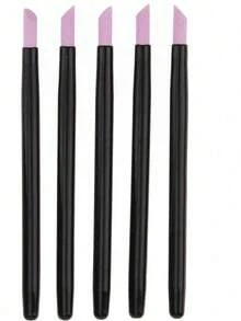 5pcs/Set Quartz Stone Nail Care Tools Exfoliator Professional Manicure Tools Including 45° Nail Pusher, Buffer Block, Foot Care Cleanser - Multicolor - View 3