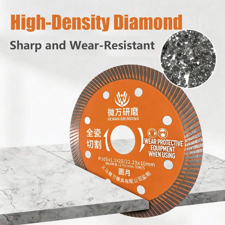105mm Ceramic Tile Cutting Blade, Ultra-Thin Dry Cutting Saw Blade For Ceramic, Sintered Stone And Glazed Tile - 1 PCS - View 1