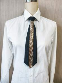 1pc Handmade Men's & Women's Faux Wheat Ear Shiny Tie, Matches Shirt And Pleated Skirt, Suitable For Daily Wear, Party, Etc., Fits Styles Like Exquisite, Elegant, Sweet, Street Punk - Multicolor - View 13