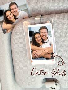 1pc Customized Acrylic Vertical Car Sun Visor Photo Frame, Personalized Digital Photo Frame, Customized Sun Visor Photo (2.36x3.54 Inches), Mother's Day Gift, Father's Day Gift, Customized Photo, Personalized Car Photo, , Vibrant Color, Cute, Adorable, Fun, Kawaii, Millennial Style, Fashionable, Unisex - Multicolor - View 10