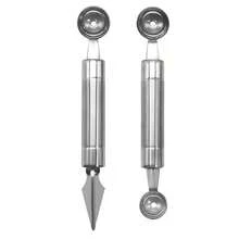 Double-Edged Fruit Ball Spoon Set, Excavator Style Carving & Cutting Tool, Stainless Steel Fruit Ball Kitchen Gadget - View 5