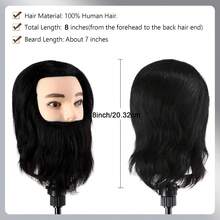 Male Mannequin Head With Natural Texture Hair Manikin For Men Barber Cosmetology Straight Beard Manikin Head For Practicing Cutting & Styling - View 3