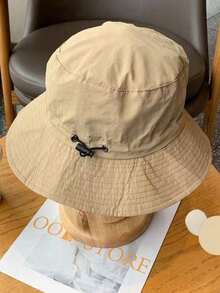 1 buah Topi Ember Tahan Air, Desain Satu Bagian, Dapat Dilipat untuk Penyimpanan, Ringan dan Cepat Kering, Topi Pelindung Matahari untuk Wanita, Perjalanan Luar Ruangan, Pantai, dan Kembali ke Sekolah - A - View 3