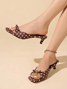 2026 Spring/Summer New Women's Mule Style High Heel Sandals - Brown - View 4