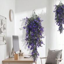2 PCS Purple Hanging Lavender, UV-Resistant Plastic Flowers. Perfect For Porch, Yard, Flower Pots, Living Room, Balcony & Office. Great For Home, Wedding, Party And Holiday Decor. All-Season, Maintenance-Free For Indoor And Outdoor Use. - Violet Purple - View 6