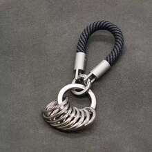 Men's Braided Rope Keychain, Commuter Multi-Compartment Key Storage Lanyard, 8-Ring Classified Key Ring, Car Key Lanyard Multi-Function Metal Ring Minimalist Premium Key Pendant, Outdoor Anti-Slip Paracord Handheld Key Pendant Multi-Function Classified Key Ring - Multicolor - View 11