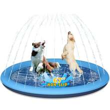 Dog Splash Pad, Large Dog Swimming Pool, Summer Outdoor Pet Water Play Mat, Non-Slip Durable Dog Water Fountain And Cooling Pad, Tear-Resistant Heavy Duty Summer Outdoor Water Fountain, Suitable For Giant Dog Breeds - Blue - View 6
