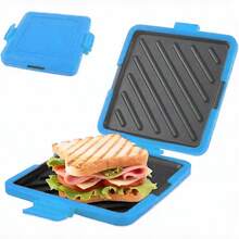 Silicone Easy To Use Microwave Sandwich Maker With Adjustable Silicone Straps Quick, Even Cooking For Crispy Toasties - Blue - View 9