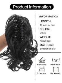 Easy-Clip Short Curly Ponytail Extension For Women - Comfortable, Heat Resistant Synthetic Hair Accessory, Hair Accessories - Multicolor - View 6