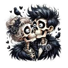 1/2/3 Stücke Gothic Totenkopf Paar Bügelaufnäher, Y2K schwarzer Rabe Herz DIY Transferfolie, geeignet für T-Shirts, Stofftaschen, Stoffkleidung Dekoration, langanhaltend und beständig, hochwertiger Stofftransfer Aufkleber, passt zu Feiertagsoutfits, saisonale Dekoration, geeignet für Feiertagskäufer und Bastelliebhaber - Mehrfarbig - Übersicht 1