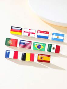TEAMER 1pc Fashionable Women's Stainless Steel Colorful Flag Brooch Unique Meaningful Exquisite Accessory Commemorative Gift For Friends - Brooch - View 4