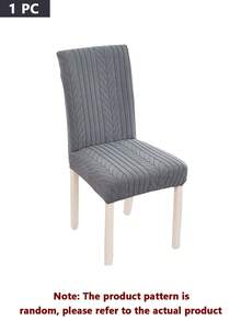 1/2/4/6pcs Jacquard Elastic Dining Chair Covers Set, Dark Color Stretch Full Coverage Washable Soft Fleece Chair Slipcovers, Suitable For Kitchen, Dining Room, Party, Wedding - Grey - View 13