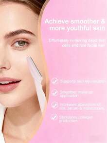 12-Piece Warm Pink Multi-Function Grooming Set, Combines Eyebrow Trimming, Shaving, Exfoliating And Hair Removal Functions, Includes , Facial And Body Cleansing Tools, Long Handle With Protective Cover - Pink Eyebrow Trimmer - View 8