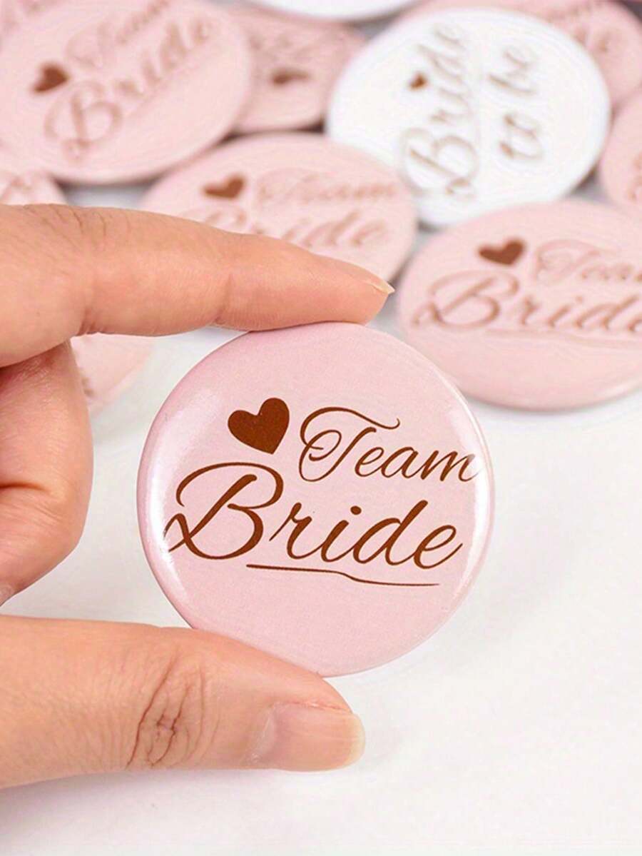 1/6/9/12/13/18pcs Bride-To-Be Badges - Exquisite Metal And Paper Design, Suitable For Wedding Eve Party Decor, Bachelorette Party Favors And Bridal Shower Gifts, Bachelorette Party Decor | Holiday Decor | Exquisite Badge Design, Bachelorette Party Decor