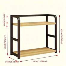 1 pieza Estante de almacenamiento multifuncional para cocina, estante organizador, estante para especias, estante de almacenamiento, accesorios de cocina, accesorios para el hogar, accesorios para la casa, artículos del hogar, artículos esenciales de cocina, artículos esenciales para apartamento, rincón de café de cocina, decoración del hogar, almacenamiento de cocina, decoración de cocina del hogar - Estante de almacenamiento de 2 capas - Ver 11