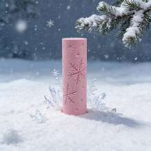 PLA 飄雪圖案黏土浮雕紋理滾輪，DIY 陶藝手工滾筒工具，適用於聚合黏土、陶瓷與壓花 – 精緻冬季仙境設計，打造長青藝術創作 - 飄落的雪花粉紅色 - 查看 4