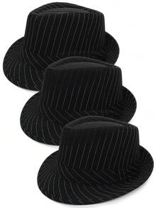 3Pcs D EXCEED 1920s Fedora Hat Cap Manhattan Hat For Men Daily Wear Birthday Cosplay Dance Performance Themed Run Christmas Event Music Festival - Multicolor - View 5