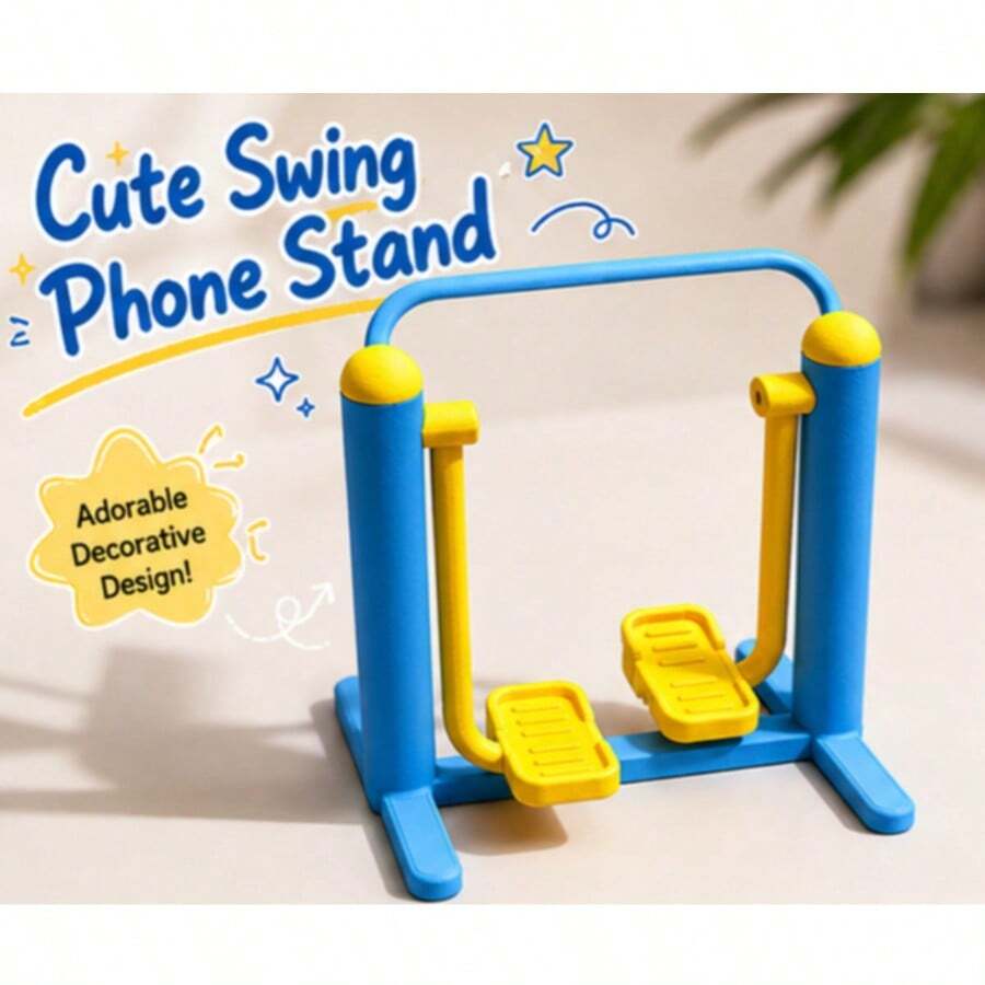 1pc Home Storage Assembleable Phone Stand, Creative Lazy Binge-Watching Cute Desktop Ornament Stand, Fitness Equipment Phone Stand - Blue - View 1